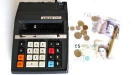 Vintage Office Calculator And Cash
